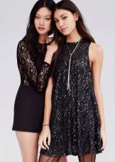 Maligaya itim na damit na may sequins