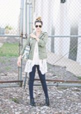Trapeze dress na may jacket