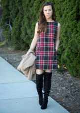 Plaid damit na walang manggas Dress (Tartan)