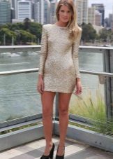 Sarado ang Long Sleeve Gold Dress