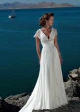 Long high waisted wedding dress