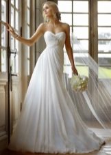 Long high waisted wedding dress