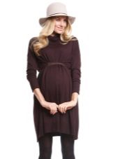 Knitted brown maternity dress