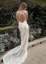 Wedding summer dress with an open back