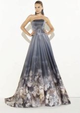 Evening dress with a print