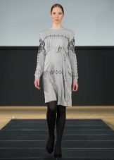 Autumn dress para sa mga buntis na niniting