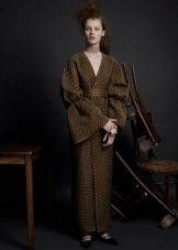 Autumn dress na may manggas