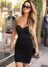 Nilagyan ng Black Bustier Dress