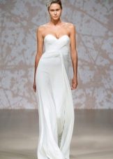 Long wrap dress na may wrap