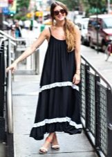 Long dress-bag sa straps para sa mataas
