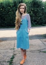Denim ng damit na medyas midi