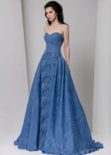 Damit mula sa crepe de chine blue