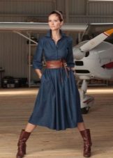 Winter dress denim a-silweta