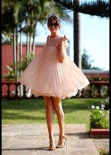 Dress with a high waist in the style of baby dollars short for a girl