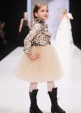 Fluffy ball gown short with boots for children