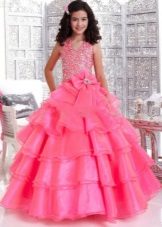 Pink malambot na damit para sa prom 4 na klase