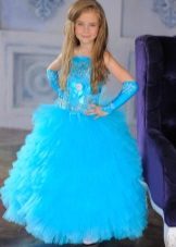 Turquoise fluffy dress para sa prom 4 class