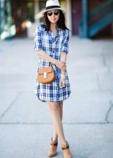 Hat to check dress shirt