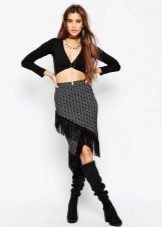 Asymmetrical skirt with a tight top