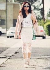 Long lace skirt ng lapis - larawan ng club