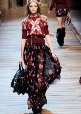 chiffon floor skirt
