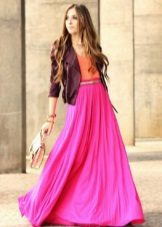 pink summer skirt to the floor