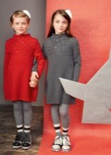 Winter dress sweater knitted for girls