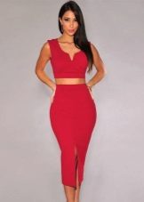 Pencil skirt with front slit