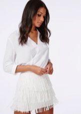White skirt with fringe