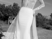 Sexy wedding dress na may binabaan na pepechami