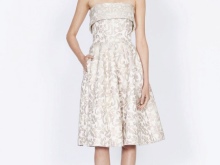 Midi evening dress sa ibaba ng tuhod