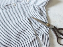 Cut top on shirt