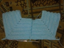 Knitting a coquette on a dress for a girl up to a year - step 6