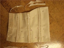 Lining at corset stitching