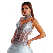 Dresses ng kasal na may isang transparent na paha