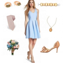 Beige accessories para sa asul na damit