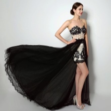 Short prom dress na may tren