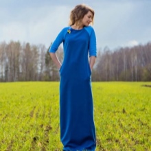 Blue knit dress