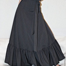 gray maxi skirt with frill