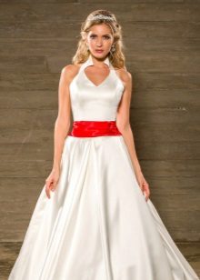 A-line Wedding Dress na may Ribbon
