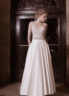 Si David Hasbani Wedding Dress na may Lace Top
