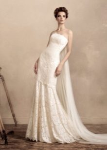 Mermaid Wedding Dress na may Watteau Train