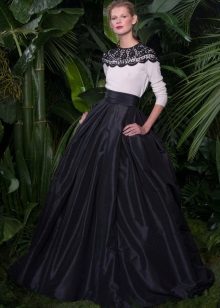 Black and white evening dress