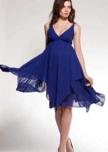 Empire blue maternity dress