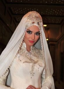 Muslim Wedding Dress na may Stand Collar