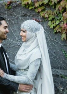 Rhinestone Decorated Wedding Hijab