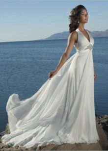 Beach wedding dress ng satin