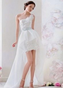 Maikling Beach Wedding Dress sa Train