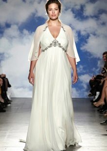Empire wedding dress para sa mga bride na may mansanas