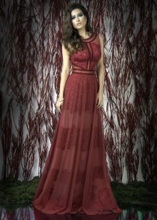 Openwork evening dress of simple cut